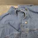 SHEWIN Womens Denim Jacket Casual Long Sleeve Drop Shoulder Button Front Jean Jacket Coat With Pockets (Blue, XXL)