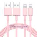 2pack 10ft iPhone Charger, [Apple MFi Certified] Long iPhone Charger Cord 10 ft, Apple Lightning to USB Cable, 10 Foot Fast Charging Cords for iPhone Charger 14/13/12/11/13 Pro/13 Max/X/XS/XR/XS,Pink