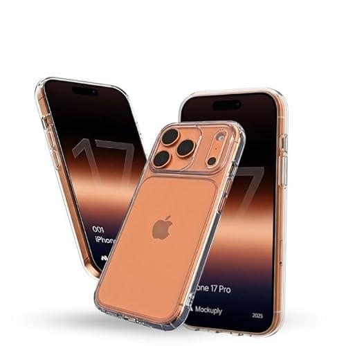 Clear Armor Hybrid Case for iPhone 17 Pro Max – Transparent Cover Supports Wireless Charging, Anti-Yellowing Shockproof Bumper with Camera & Screen Protection
