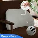 Memory Foam Lumbar Support Pillow Back Pain Relief Ergonomic Back Cushion for Office Chair Car Seat Gaming Chair Washable Cover Improves Posture Grey