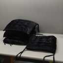 6 Pack Square Seat Cushion Chair Pads for Kitchen Dining Chairs, Soft Comfort Velvet Chair Mat Pillow Cushions with Ties for Office Desk Living Room Tatami 15.5", Black