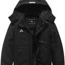 IDTALHZY Kid's Ski Jacket Waterproof Winter Coat Boy's and Girl's Fleece Snowboarding Jackets with Detachable Hood, Large