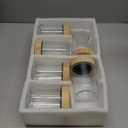 Liuruiyu 6-Pack Overnight Oats Containers with Bamboo Airtight Lids, 16oz Wide Mouth Mason Salad jars, Glass Food Storage Containers for Snacks Sugar Spice Yogurt