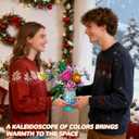 Roses Flowers Bouquet Building Set, Artificial Flore with Vase Compatible with Lego Botanical Collection for Women Adults Girls Home Office Decor (Blue)