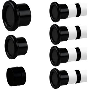 INCREWAY 4Sets Rod End Caps, Tension Rods End Cap Anti-Skid Non-Slip Waterproof Rubber Cap Fit for 28-32mm Telescopic Poles(Black)