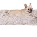 Bedfolks Waterproof Dog Crate Bed,Plush Dog Bed with Removable Washable Cover,Faux Fur Dog Crate Pad for Medium Dogs,Fluffy Dog Kennel Bed 29"x21",Brown