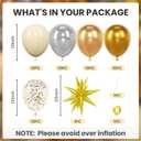 2 x 52pcs Gold White Silver Graduation Themed Balloons - Class Of 2026 Decor Kit With Confetti Starburst Balloons For Grad, Wedding, New Year Backdrop,Engagement Party Arch Decoration