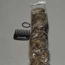REECHO Curly Hair Extensions, 4PCS 16 inch Clip in Hair Extensions Lace Weft Short Curly Hair Extensions Clip Ins Invisible Natural Hairpieces for Women, Light Ash Brown with Highlights