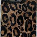 Case for iPhone 12/iPhone 12 Pro,Luxury Trendy Brown Leopard Print Cool Girly Design Matte Animal Pattern Slim Soft Anti-Scratch Protective Cover for iPhone 12/12 Pro Case Cheetah