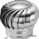 PATIKIL 11.8 Inch Exhaust Cap Roof Flue Vent Stainless Steel Roof Vent Wind Turbine Cap Cover Round Rotation Flue Vent for Outside Chimney Cover Flue Caps