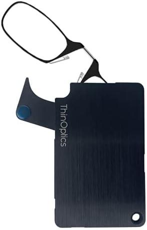 ThinOptics Stainless Steel Slim Wallet with Readers/Reading Glasses Rectangular, Pack of 2
