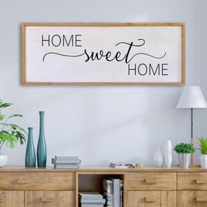 Home Sweet Home Sign Wall Decor 40X15 Master Family Room Above Bed Beautiful Living Room Above Couch Sign Large Rustic Farmhouse Wood Framed Entryway Hanging Wall Art Decoration (Wood) (40L" x 15W")