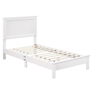 Twin Size Wooden Bed Frame with Headboard and Slat Support 3ft 3" x 6ft