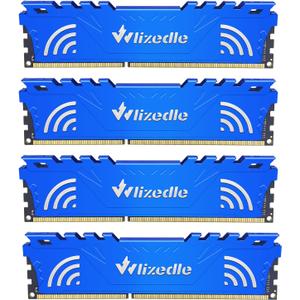 DDR3 RAM 32GB Kit (4x8GB) 1600MHz CL11 UDIMM, Desktop Memory Module PC3-12800 240-Pin 1.5V 2Rx8 Dual Rank Non-ECC Unbuffered PC Computer RAM Stick Upgrade - Blue