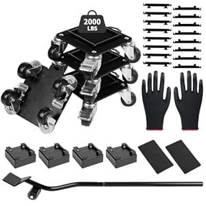 Heavy Duty Furniture Movers with 4 Wheels,Furniture Lift Mover Tool Set with 2000 lbs Load Capacity, Easy Sliders Dolly with Removable Side Guards&Brake, for Moving Appliance,Sofa etc
