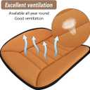 MYFAMIREA Car Seat Cushion Pad 1.2" Thick Comfort Seat Protector for Car Driver Seat Office Chair Home Use Memory Foam Seat Cushion with Non Slip Bottom, 20'' x 18.5'', Orange