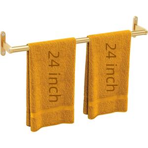 Gold Towel Bar 24 Inch, KLJKPA Towel Bar for Bathroom Wall, Stainless Steel Heavy Duty Single Bath Towel Rod