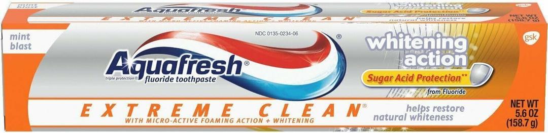 Aqua Fresh Extm White 5.6 Size 5.6z Aquafresh Extreme Clean Whitening Mint Toothpaste - 1 Pack