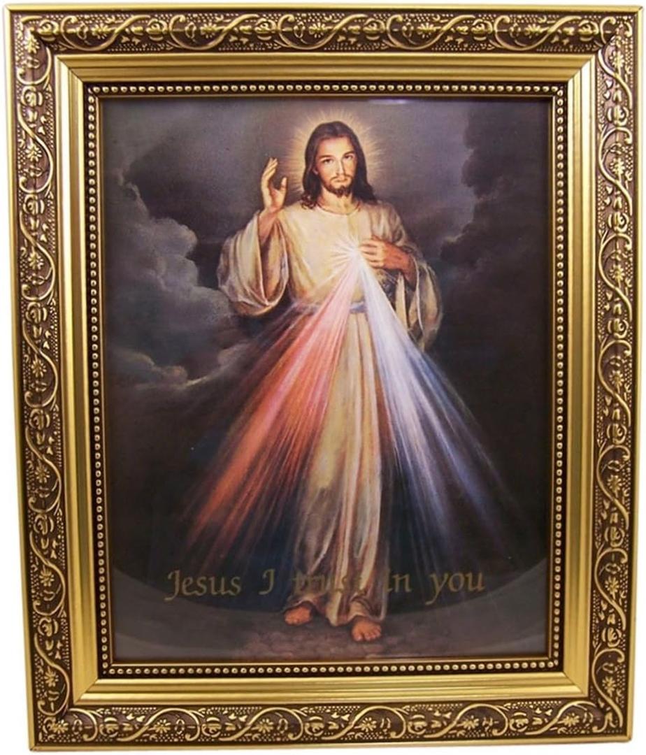 Gerffert Collection The Divine Mercy Framed Portrait Print, 13 Inch (Ornate Gold Tone Finish Frame) Gerffert Collection The Divine Mercy Framed Portrait Print, 13 Inch (Ornate Gold Tone Finish Frame)