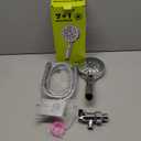 Handheld Shower Head with on off Switch&Built-in Power Spray,7-Setting High Pressure Spray Shower Wand with 79in Long Hose&Bracket and Extra Adhesive Shower Holder for Lower Mount,Chrome (Silver)