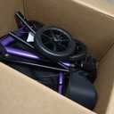 WALK MATE 3 Wheel Rollator Walker with Seat for Slim Seniors, Padded Backrest Lightweight Foldable Travel Walker Ideal for Elderly, 8 Inch Tri-Wheel Modern Mobility Walking Aid Aluminum, Purple