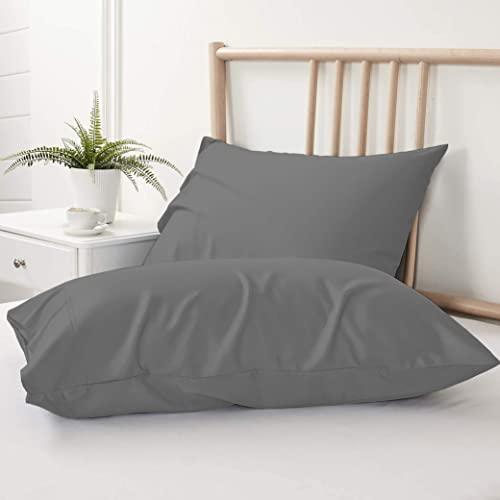 Estar Bedding 600 TC Super Soft 100% Egyptian Cotton Pillow Covers 16 x 26 Inches - Egyptian Cotton Set of 2 Pillow Cover Set Envelope Closure Pillowcase - Dark Gray