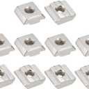 uxcell T Nuts, 50pcs - Nickel Plated Carbon Steel T Slot Bolts, 3030 Series M6 Hammer Head Fastener, Sliding T Nuts for Aluminum Extrusion Profile (Silver)