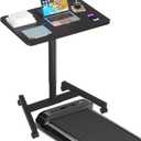 28-Inch Mobile Standing Desk, Adjustable Computer Desk, Portable Standing Desk with Lockable Wheels, Rolling Table for Home Office Classroom Hospital (Jet - Black) (Aluminum Pro)