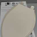 KOHLER 4636-RL-47 Cachet ReadyLatch Elongated Toilet Seat Slow Close, Soft Close Toilet Seat Quiet Lid, Contoured Grip-Tight Bumpers Installation Hardware, Apartment Essentials. Almond