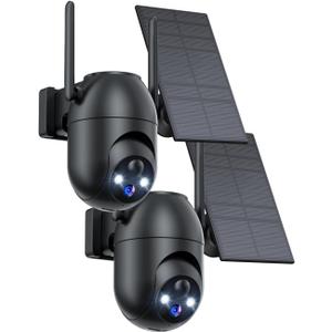 Security Cameras Wireless Outdoor Solar: 2K WiFi Camera for Home Security System - Battery Powered Cam IP66 Waterproof Motion Sensor 360 CCTV Camera- 5G Not Supported