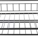 Amazon Basics Full Daybed and Twin Size Trundle Bed Frame Set, Space Saving Steel Slat Support, Black