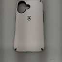 Speck CandyShell Grip Case iPhone 16 - Slim MagSafe Case for Women and Men - White/Black