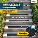 Thunder Grip Outdoor Stair Treads Non Slip 24" x 4" - 15-Pack Weather Resistant Exterior Grip Tape for Wooden Steps - Anti Skid Strips - Waterproof 80-Grit Adhesive Treads