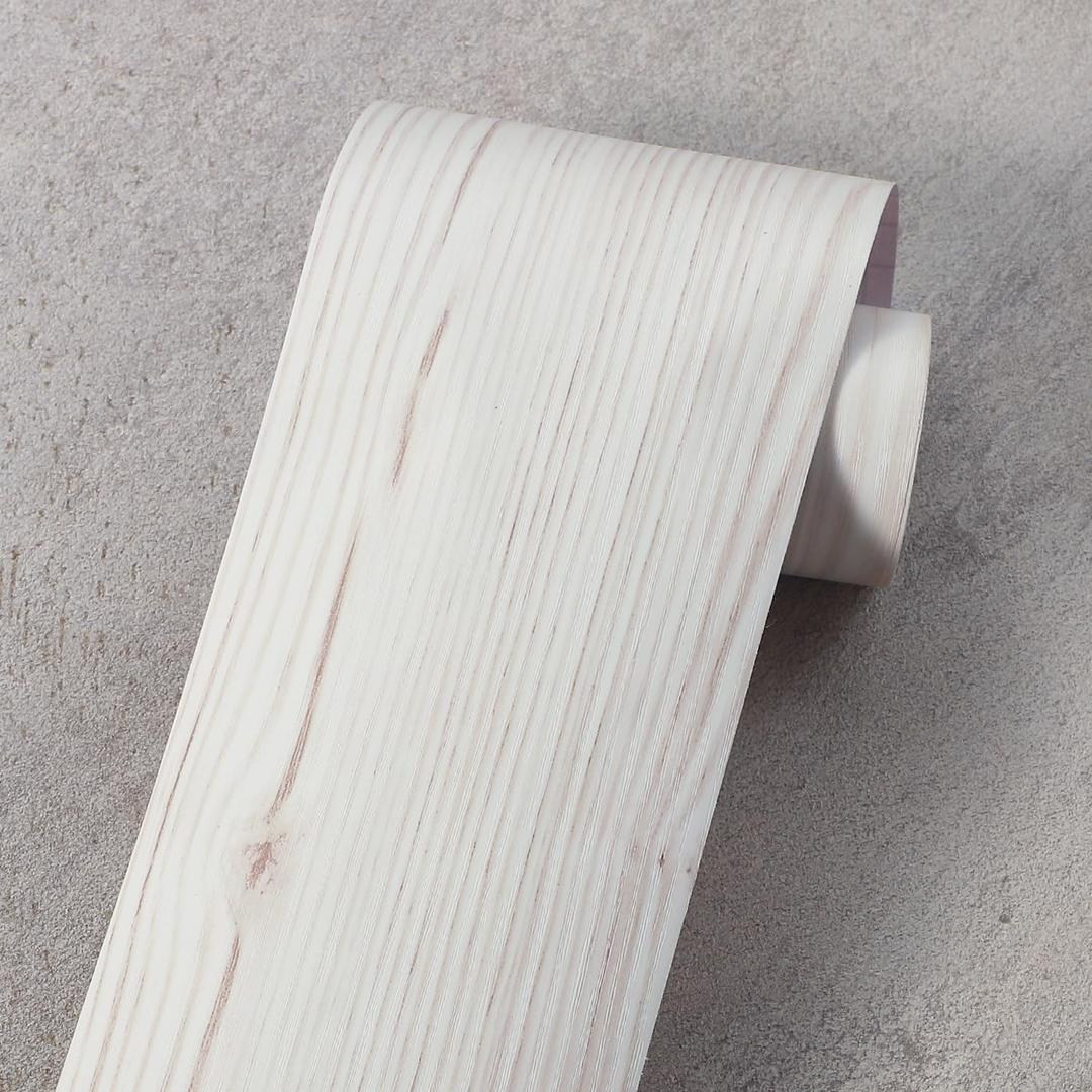 White Grey Wood Grain Wallpaper, Peel and Stick Border, Repair Door and Window, Waterproof Autohesion Decorative Stickers (Grey White Puzzle, 3.93 inch * 196.85 inch, Pack of 2 Sheets)