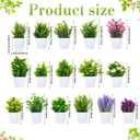 Mimorou 16 Pcs Small Fake Plants Mini Artificial Potted Plants Faux Pot Flowers Indoor Plastic Eucalyptus Greenery for Home Bathroom Living Room Office Decor