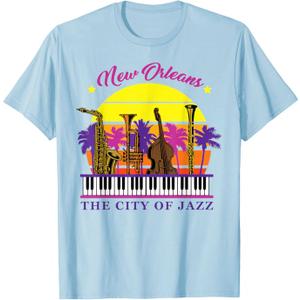 New Orleans The City Of Jazz Jazz Music Festival Love T-Shirt XS, Ladies