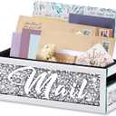 Crushed Diamond Mail Organizer, Crystal Mail Organizer Countertop, Mirror Letter Holder, Mail Tray, Mail Holder Box for Desk, Mail Holder for Wall