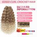 GoGo Curl Crochet Hair 18Inch 6Packs GoGo Curl Crochet Braiding Hair Water Wave Synthetic Braiding Hair (18 Inch (Pack of 6), 27/613#)