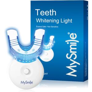 MySmile Teeth Whitening Light with Mouth Trays- 5LED Powerful Accelerator Light Integrated with Smart Timer and Long Lasting Batteries(Teeth Whitening Gel Not Included) (0.14 Fl Oz (Pack of 1))