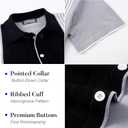 Mens Knit Striped Button Down Shirt Vintage Casual Short Sleeve Old Money Fashion Breathable Top (Black, XL)
