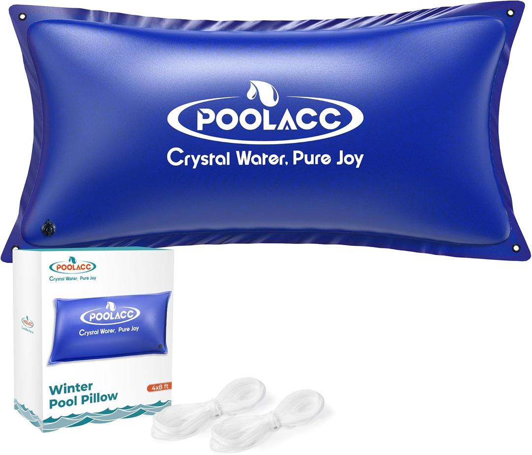 POOLACC Pool Pillows for Above Ground Pools Winterizing, Extra Durable Cold-Resistant Inflatable PVC Air Pillow for Swimming Pool Winter Protection, Winter Pool Closing Kit Ice Equalizer (4 X 8')
