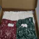 Christmas Stockings Magnetic Holding Hands Socks with Name Tags, Knitted Christmas Stocking Stuffers Boys Girls Personalized Xmas Party Home Decor Funny Socks Gifts, Mixed Colors, 4 Pack