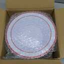 Goodluck 50 Pack Plastic Bowls with Red Rim, 12oz Disposable Soup Bowls, Heavy Duty Dessert Bowls for Weddings, Parties, Valentine's Day Dinners, Catering, Thanksgiving and Everyday Use