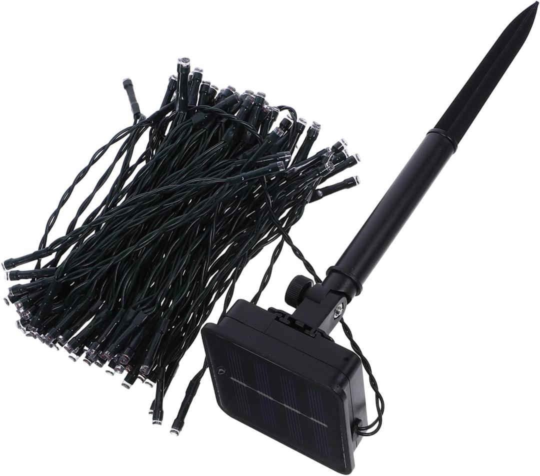 POPETPOP 12m Led Solar Panel String Lights Red Outdoor Decorative Solar Garden Lamp