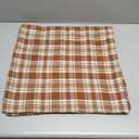 MIULEE Fall Set of 2 Scottish Tartan Plaid Throw Pillow Covers Farmhouse Classic Decorative Outdoor Square Cushion Cases for Halloween Thanksgiving Decor Sofa Couch 20x20 Inch, Brown and White