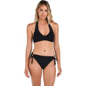 La Blanca Women's Halter Bikini Swimsuit Top (8, Black//Fluid Lines)