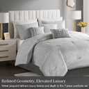 Madison Park Velvet Jacquard Grey King Comforter Set, 7pc
