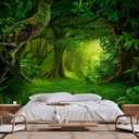 Ancient Large Trees Forest Wallpaper, Large Background Wall Mural, Decorating Bedroom, Living Room, Bath Room(Non-self-Adhesive) (127" x 77", 123)