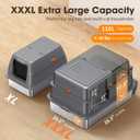 XXXL Stainless Steel Litter Box with Lid28.3" L x 20.2" W x 17.3" H Extra Large Enclosed High Sided Metal Cat Litter Box for Large Cat and Multiple Cats,Non-Sticky, Anti-Leakage, Easy to Clean