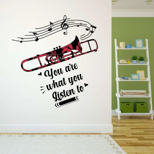 Trumpet Floral Themed with Musical NotSize: 27 in x 30 in